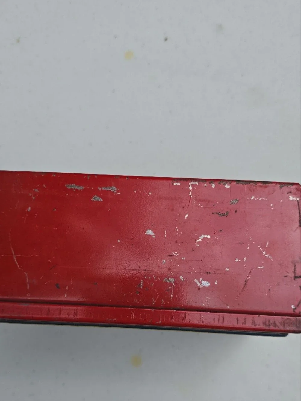 Source Unknown Red, Navy & Gold Vintage-Style Budget Bank Tin